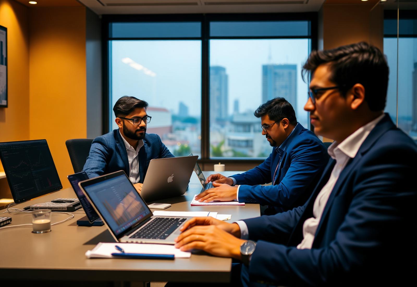 Tax Consultants at Infini Tax Advisory reviewing financial reports